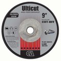 Continental Abrasives 9" x 1/4" x 5/8-11" Ulticut T27 Depressed Center Grinding Wheel AU5-10901472